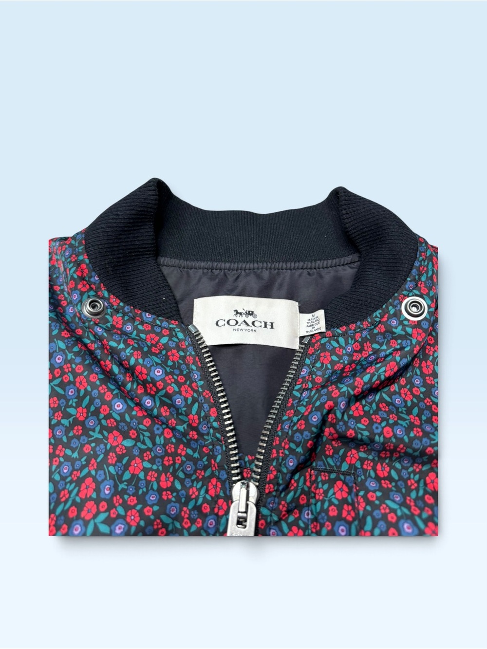 Coach Ditsy Floral Bomber Jacket w/ Hood F59774 - Picture 4 of 10